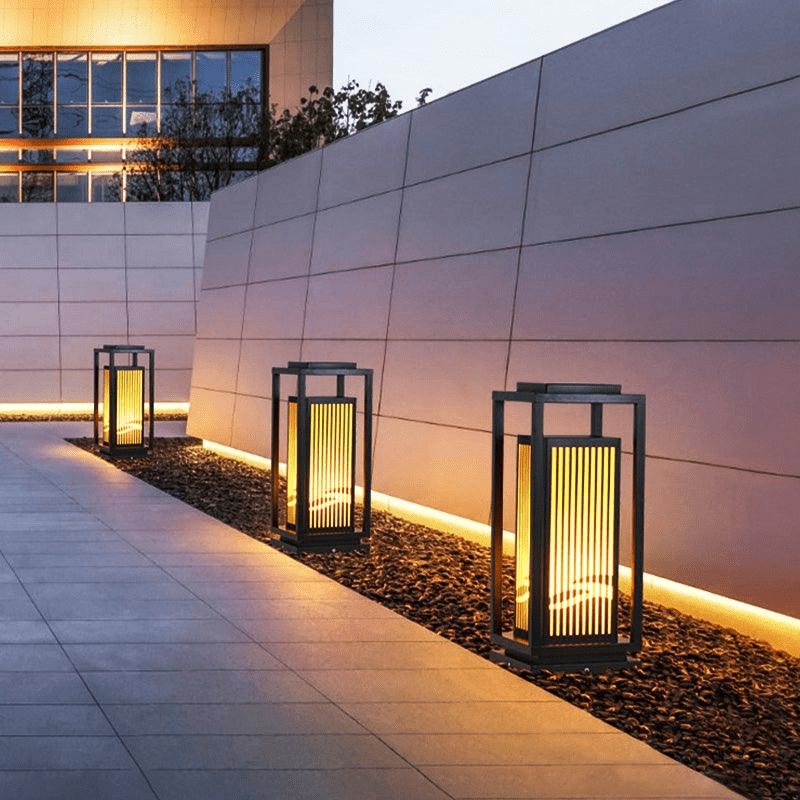 Outdoor Solar Post Light | Cage-Style LED Garden Lamp | IP65 Waterproof Iron & Acrylic | Warm White Lighting | Patio Pathway Yard