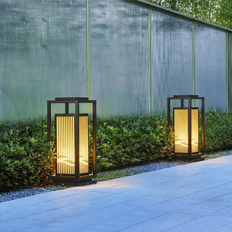 Outdoor Solar Post Light | Cage-Style LED Garden Lamp | IP65 Waterproof Iron & Acrylic | Warm White Lighting | Patio Pathway Yard