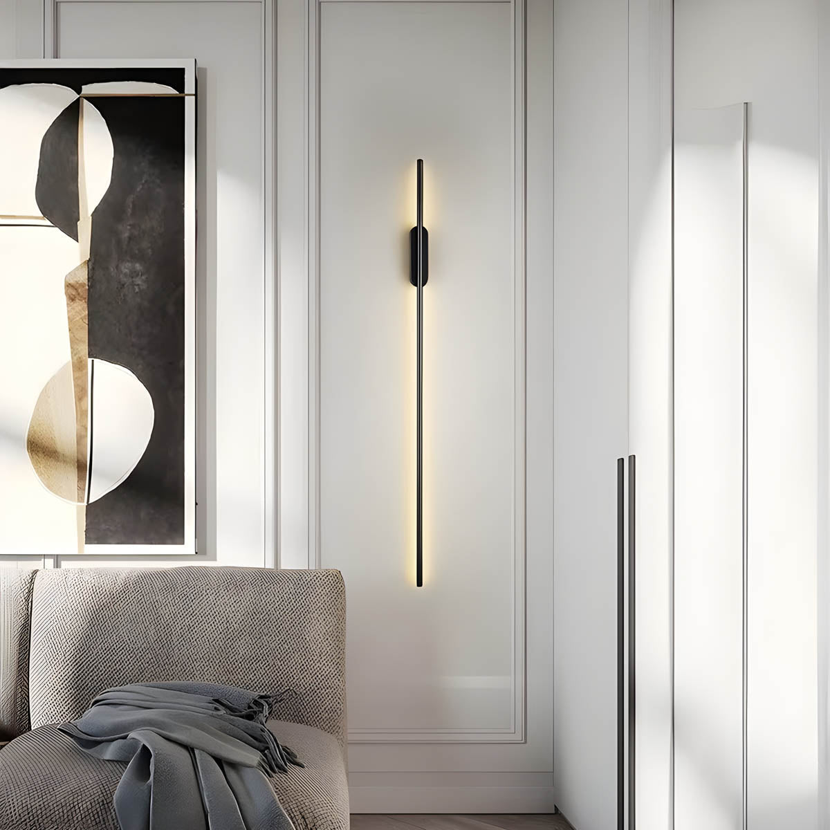 Long Strip LED Wall Lamp | Modern Linear Wall Light | Aluminum Silicone Design | Indoor Accent Lighting | Hallway Bedroom Foyer