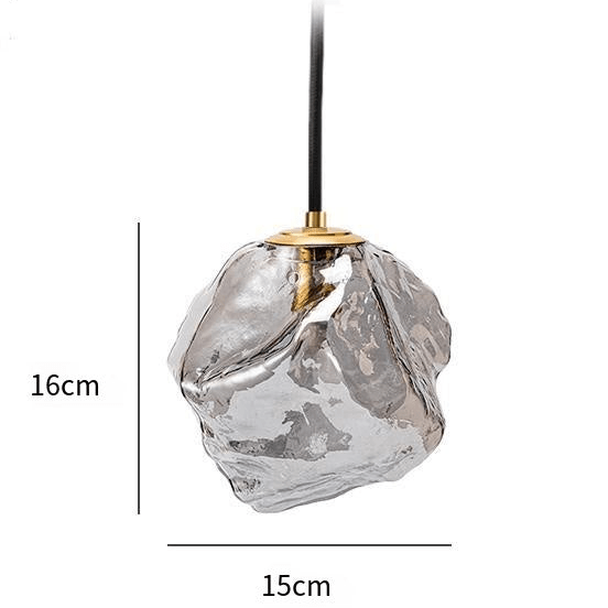 Glass Pendant Light | Lava Postmodern Hanging Lamp | Copper & Glass Design | G9 LED Compatible | Decorative Ceiling Lighting