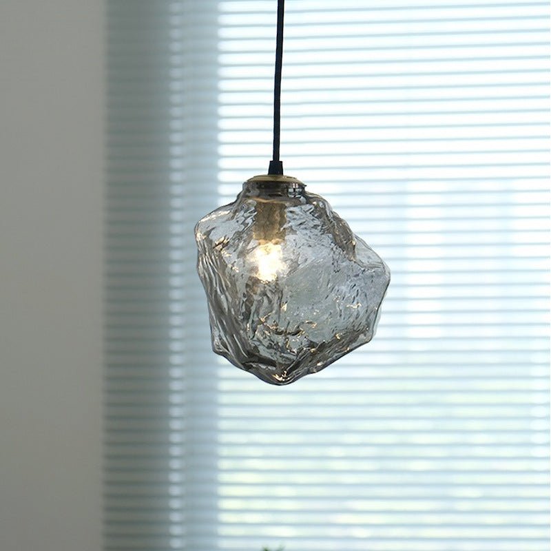 Glass Pendant Light | Lava Postmodern Hanging Lamp | Copper & Glass Design | G9 LED Compatible | Decorative Ceiling Lighting