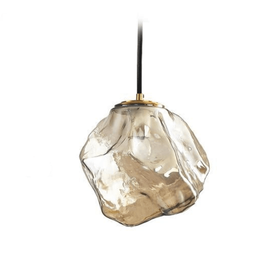 Glass Pendant Light | Lava Postmodern Hanging Lamp | Copper & Glass Design | G9 LED Compatible | Decorative Ceiling Lighting