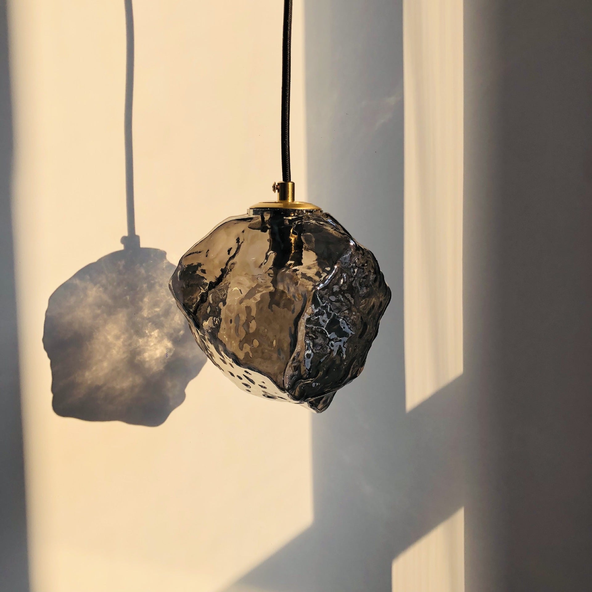 Glass Pendant Light | Lava Postmodern Hanging Lamp | Copper & Glass Design | G9 LED Compatible | Decorative Ceiling Lighting
