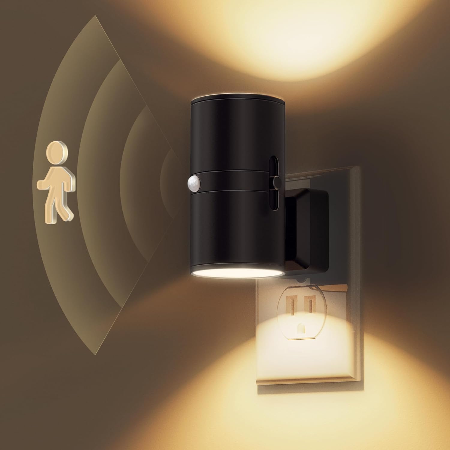 Alova LED Wall Lamp | Modern Sensor Night Light | Automatic & Continuous Mode | Compact Indoor Wall Lighting | Hallway Stair Bathroom Light