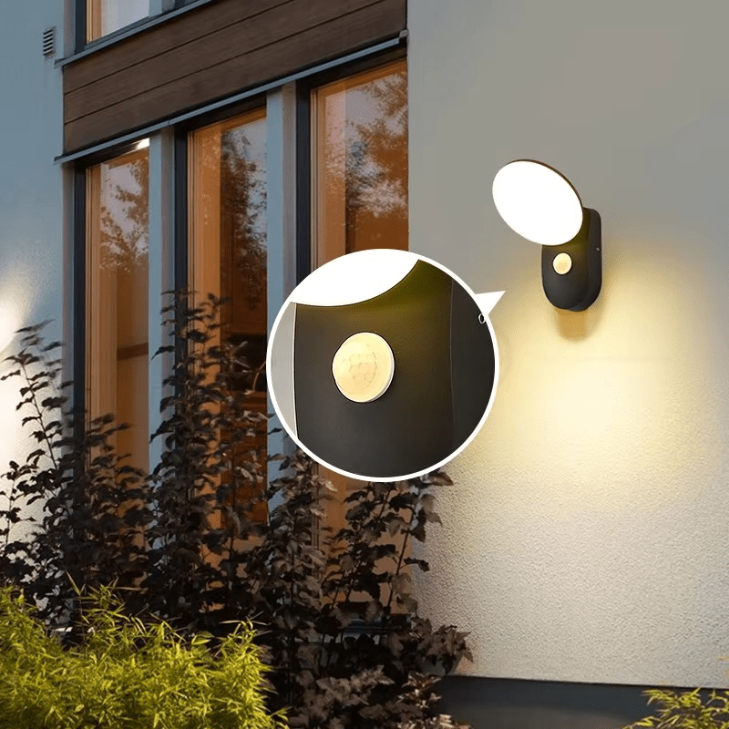 LED Wall Lamp with Motion Sensor Outdoor | IP65 Waterproof | 12W LED | Aluminum Acrylic | Smart Security Lighting for Entrance and Garden