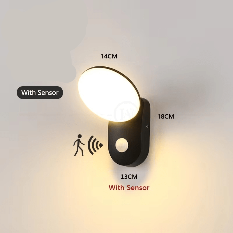 LED Wall Lamp with Motion Sensor Outdoor | IP65 Waterproof | 12W LED | Aluminum Acrylic | Smart Security Lighting for Entrance and Garden