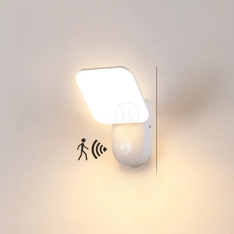 LED Wall Lamp with Motion Sensor Outdoor | IP65 Waterproof | 12W LED | Aluminum Acrylic | Smart Security Lighting for Entrance and Garden