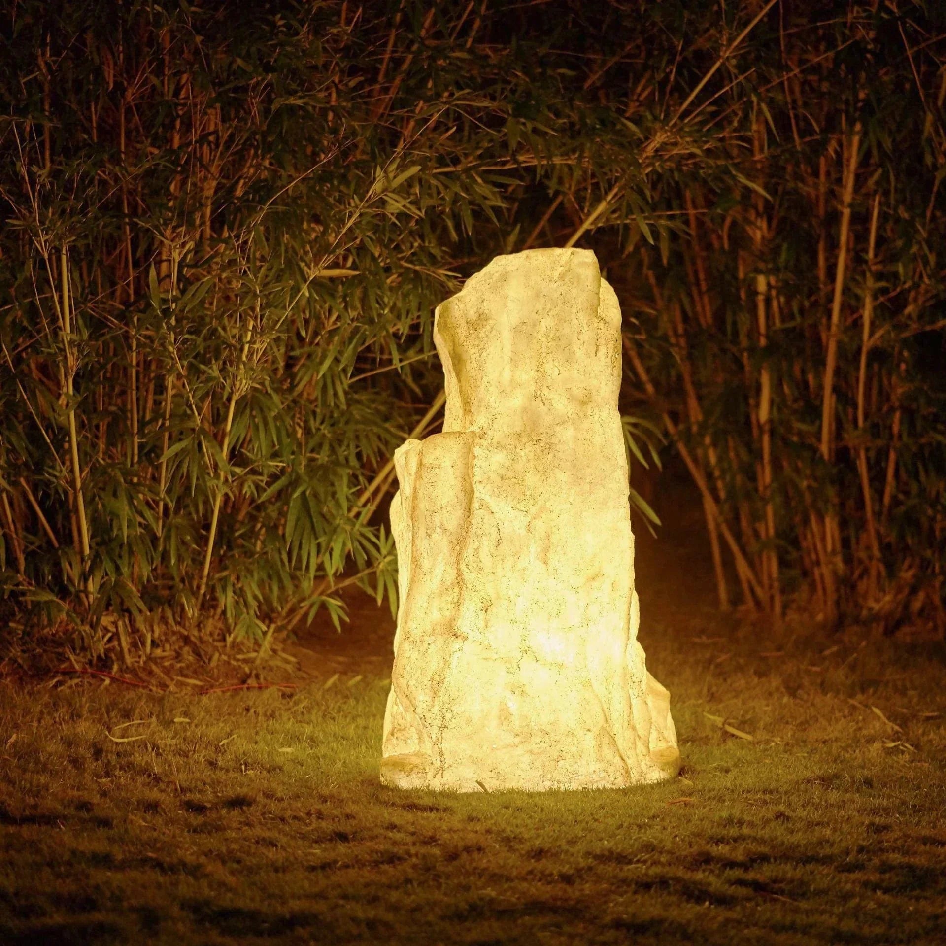 Vibrant Stone Outdoor Lamp Garden Light | Solar or Wired LED | Resin Rock Design | IP65 Waterproof E27 Pathway Lighting