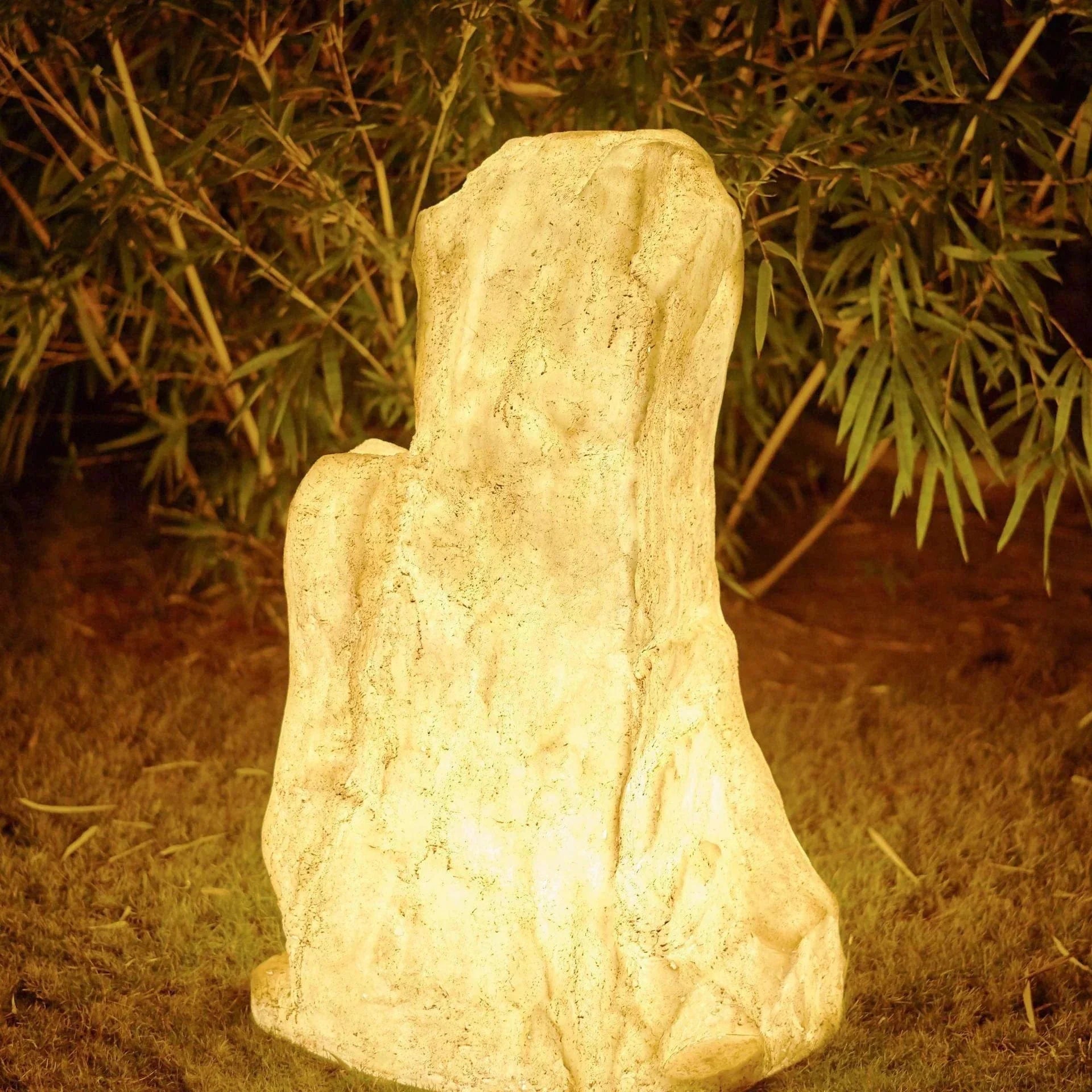 Vibrant Stone Outdoor Lamp Garden Light | Solar or Wired LED | Resin Rock Design | IP65 Waterproof E27 Pathway Lighting
