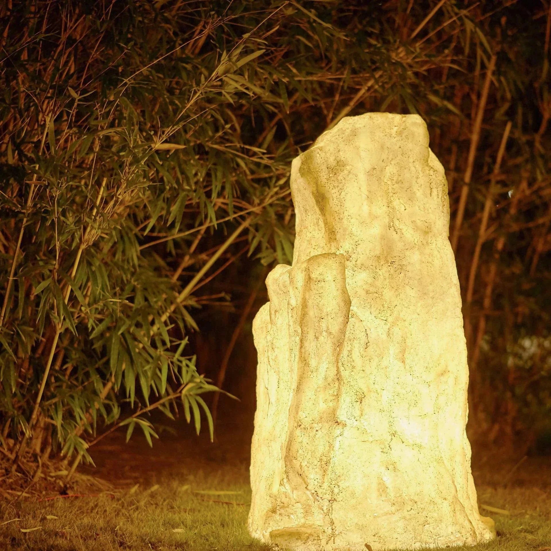Vibrant Stone Outdoor Lamp Garden Light | Solar or Wired LED | Resin Rock Design | IP65 Waterproof E27 Pathway Lighting