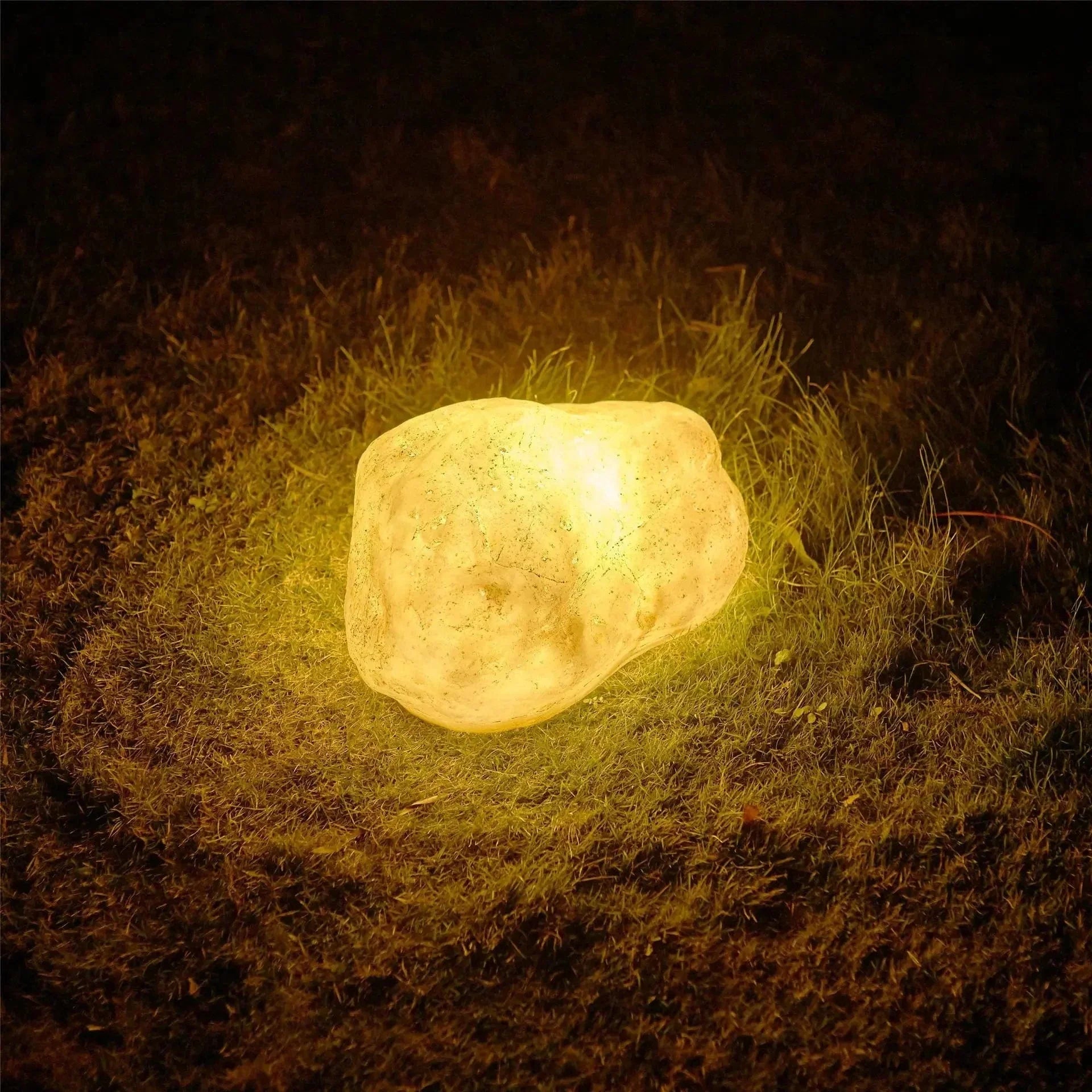 Vibrant Stone Outdoor Lamp Garden Light | Solar or Wired LED | Resin Rock Design | IP65 Waterproof E27 Pathway Lighting