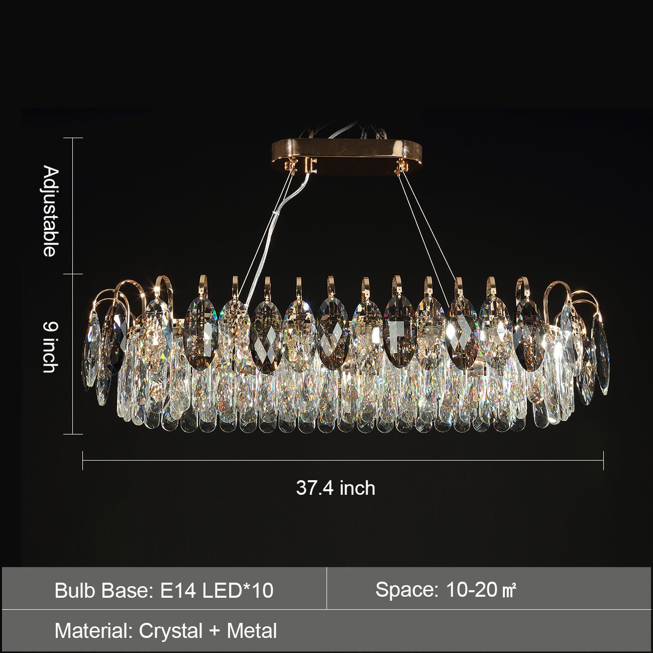Luxe K9 Crystal Chandelier