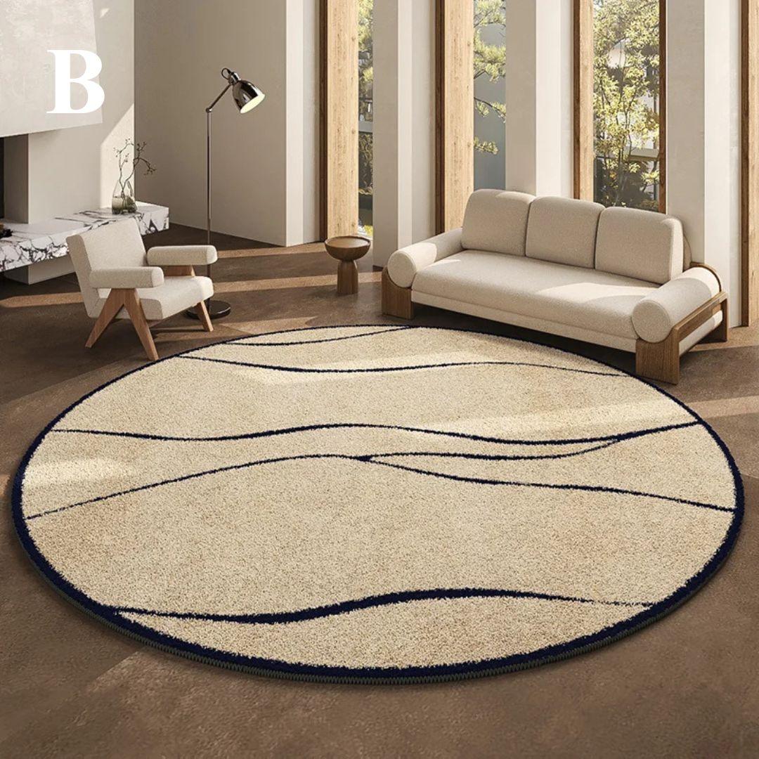 LunaWeave | Round Rug for Home | Luxurious French Style Rug |Soft, Elegant & Easy to Care For