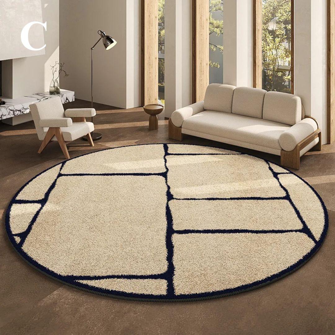 LunaWeave | Round Rug for Home | Luxurious French Style Rug |Soft, Elegant & Easy to Care For