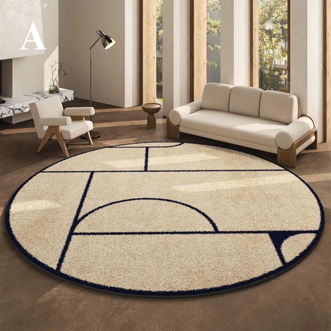 LunaWeave | Round Rug for Home | Luxurious French Style Rug |Soft, Elegant & Easy to Care For