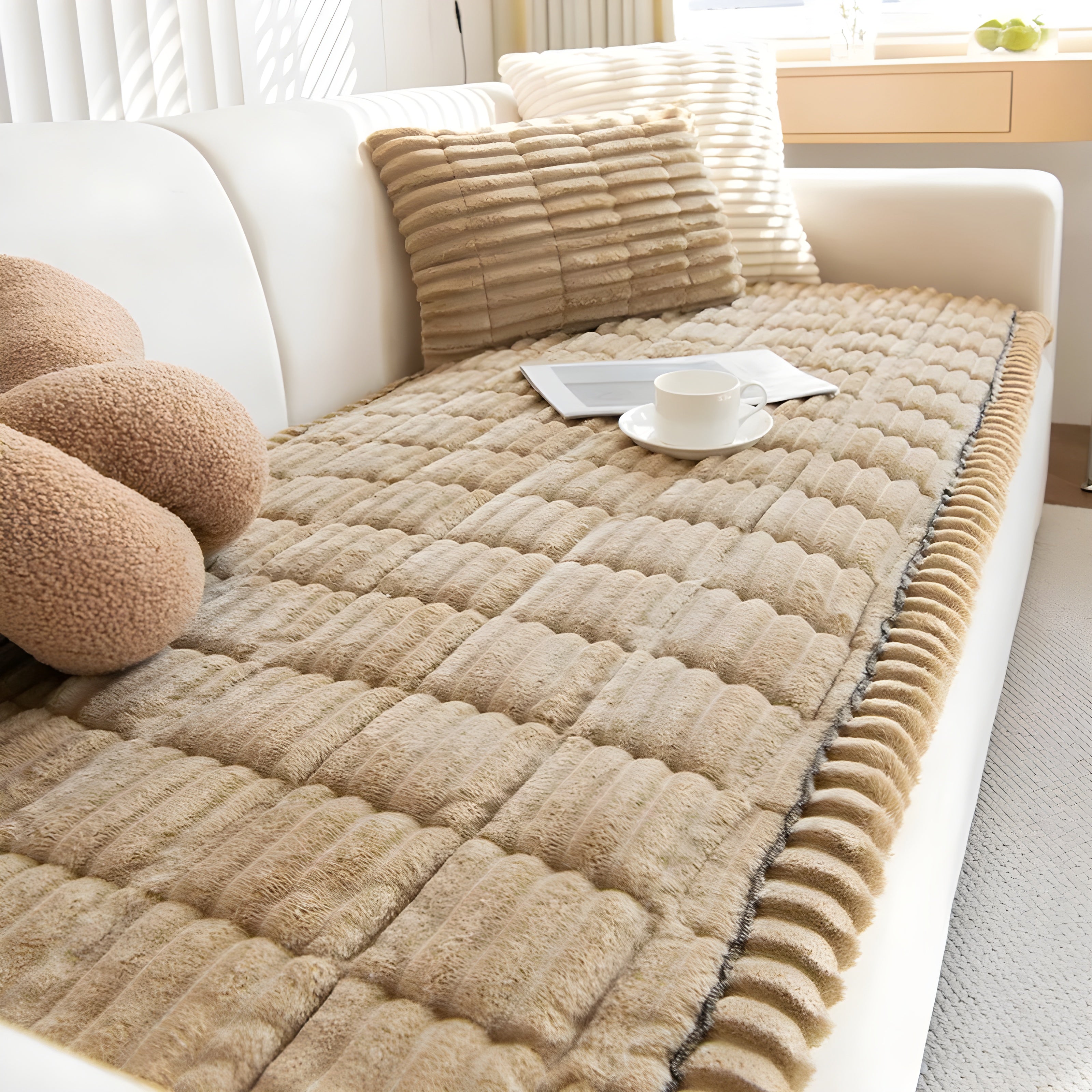 RibCover Classic | Non-slip Sofa Cover Made of Textured Fabric