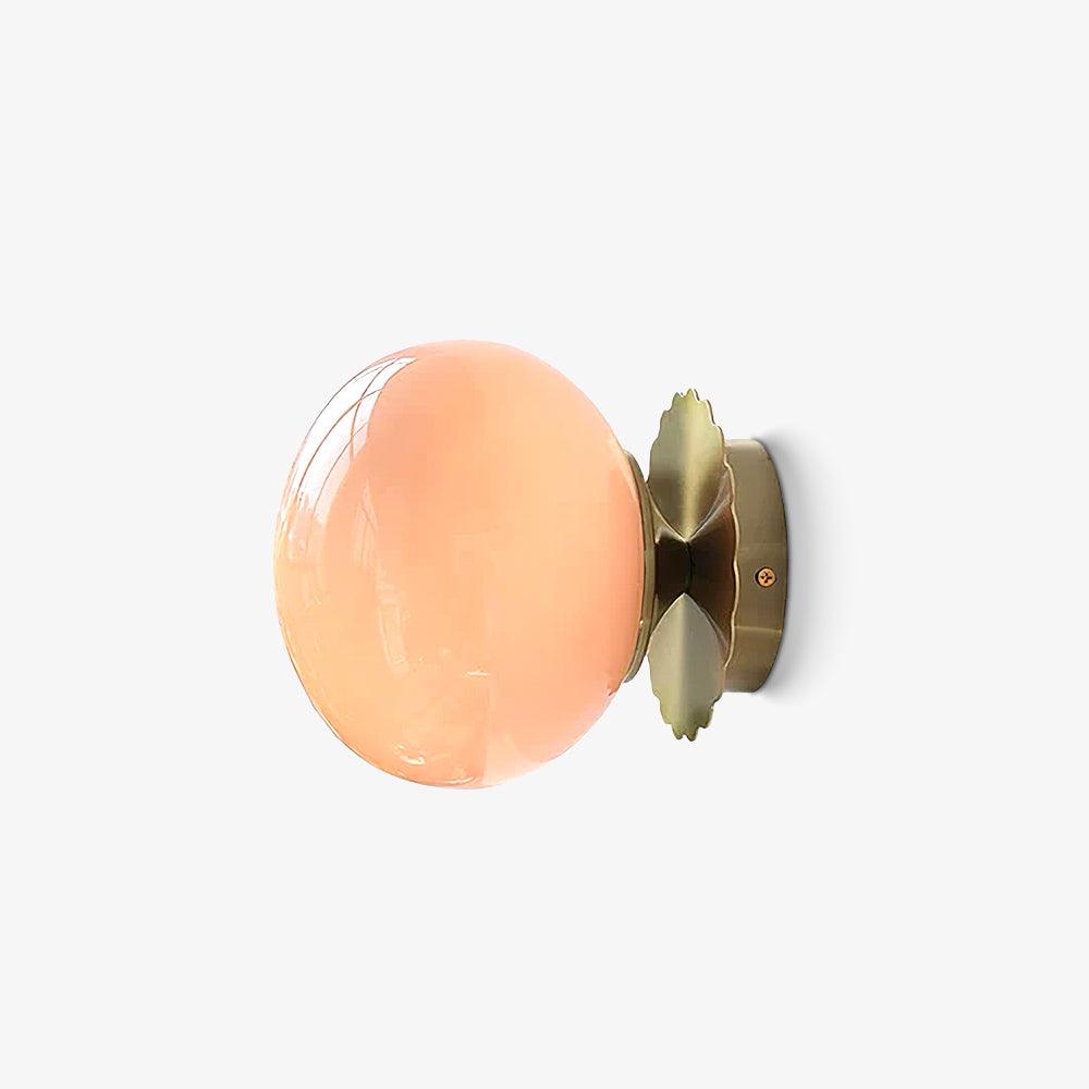 Marshmallow Wall Lamp Pink Glass | Modern Wall Light | Metal Frame | E26 E27 LED Compatible | Decorative Indoor Lighting