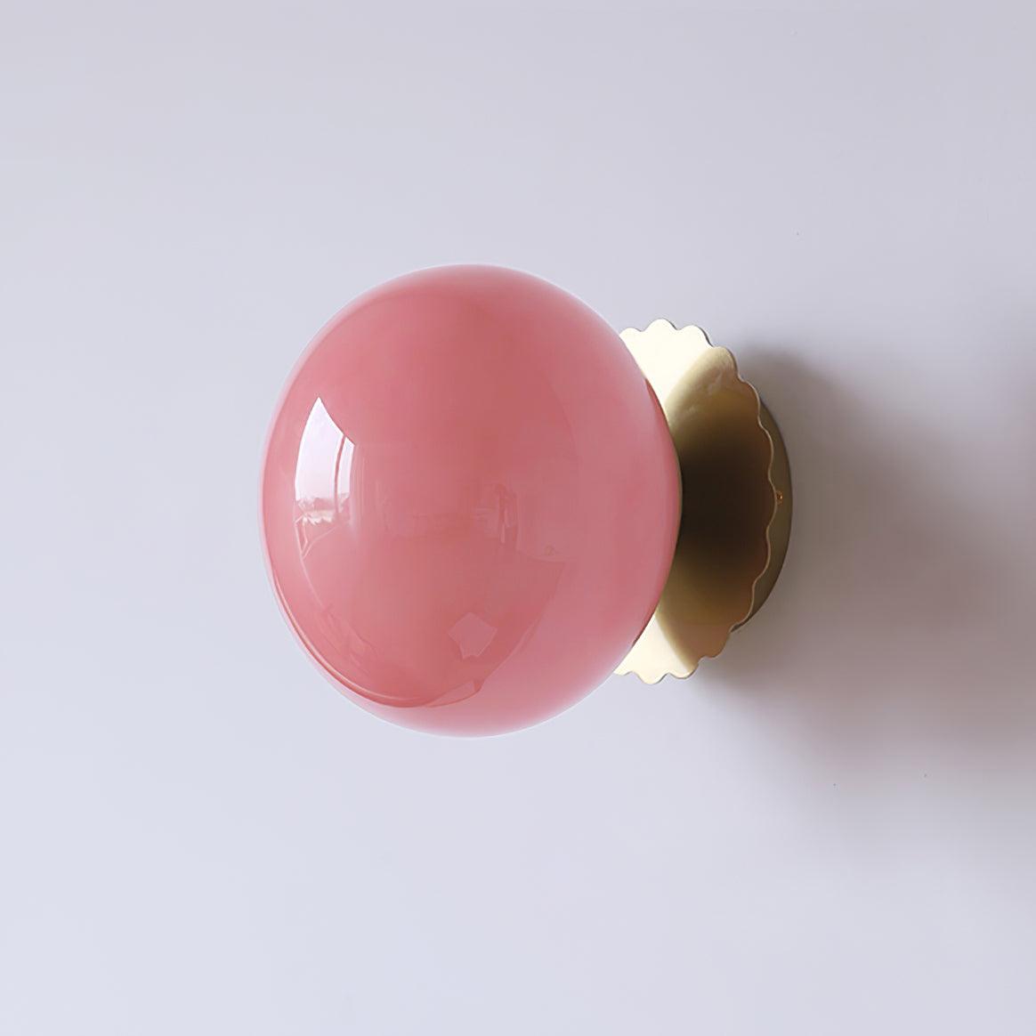 Marshmallow Wall Lamp Pink Glass | Modern Wall Light | Metal Frame | E26 E27 LED Compatible | Decorative Indoor Lighting