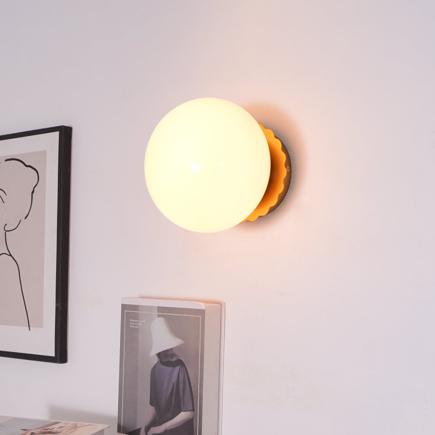 Marshmallow Wall Lamp Pink Glass | Modern Wall Light | Metal Frame | E26 E27 LED Compatible | Decorative Indoor Lighting
