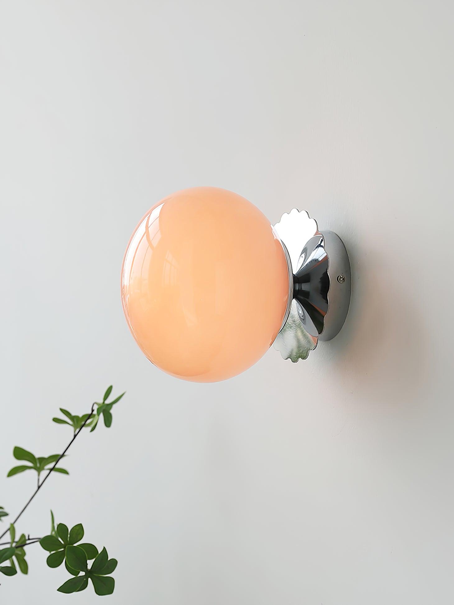 Marshmallow Wall Lamp Pink Glass | Modern Wall Light | Metal Frame | E26 E27 LED Compatible | Decorative Indoor Lighting