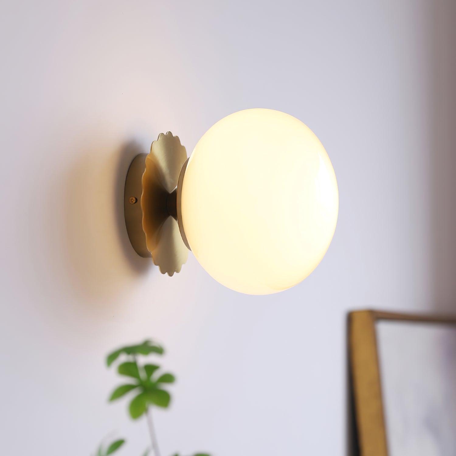 Marshmallow Wall Lamp Pink Glass | Modern Wall Light | Metal Frame | E26 E27 LED Compatible | Decorative Indoor Lighting