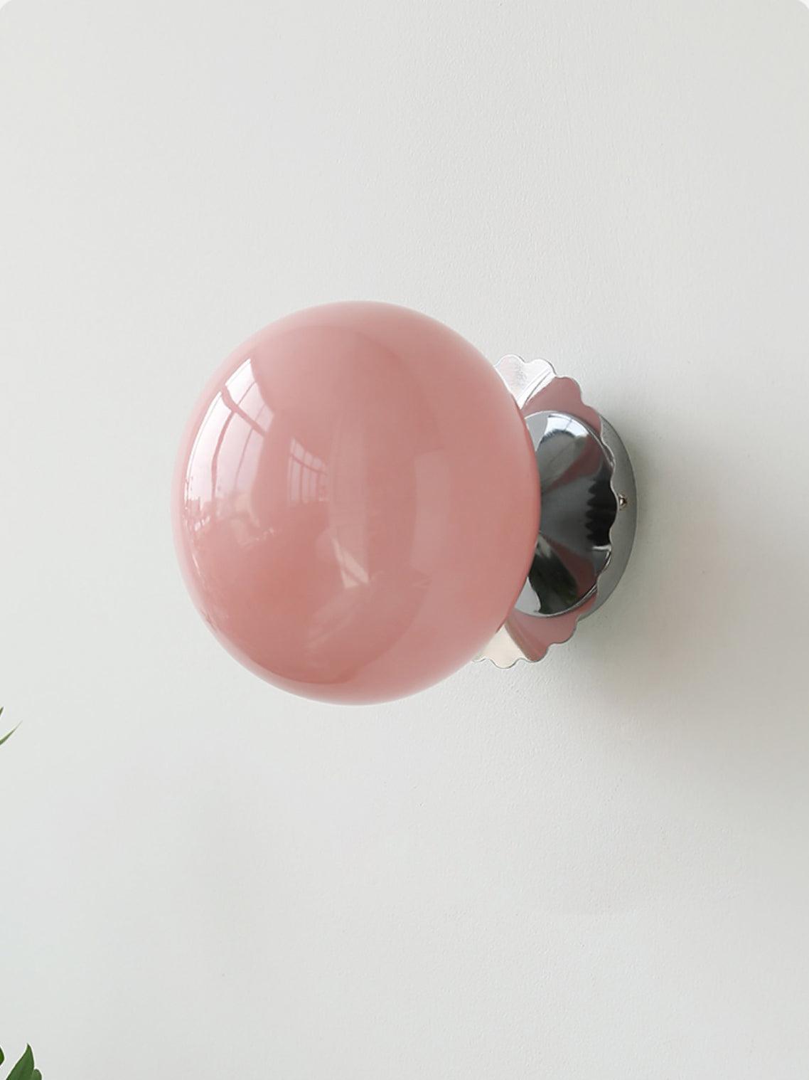Marshmallow Wall Lamp Pink Glass | Modern Wall Light | Metal Frame | E26 E27 LED Compatible | Decorative Indoor Lighting