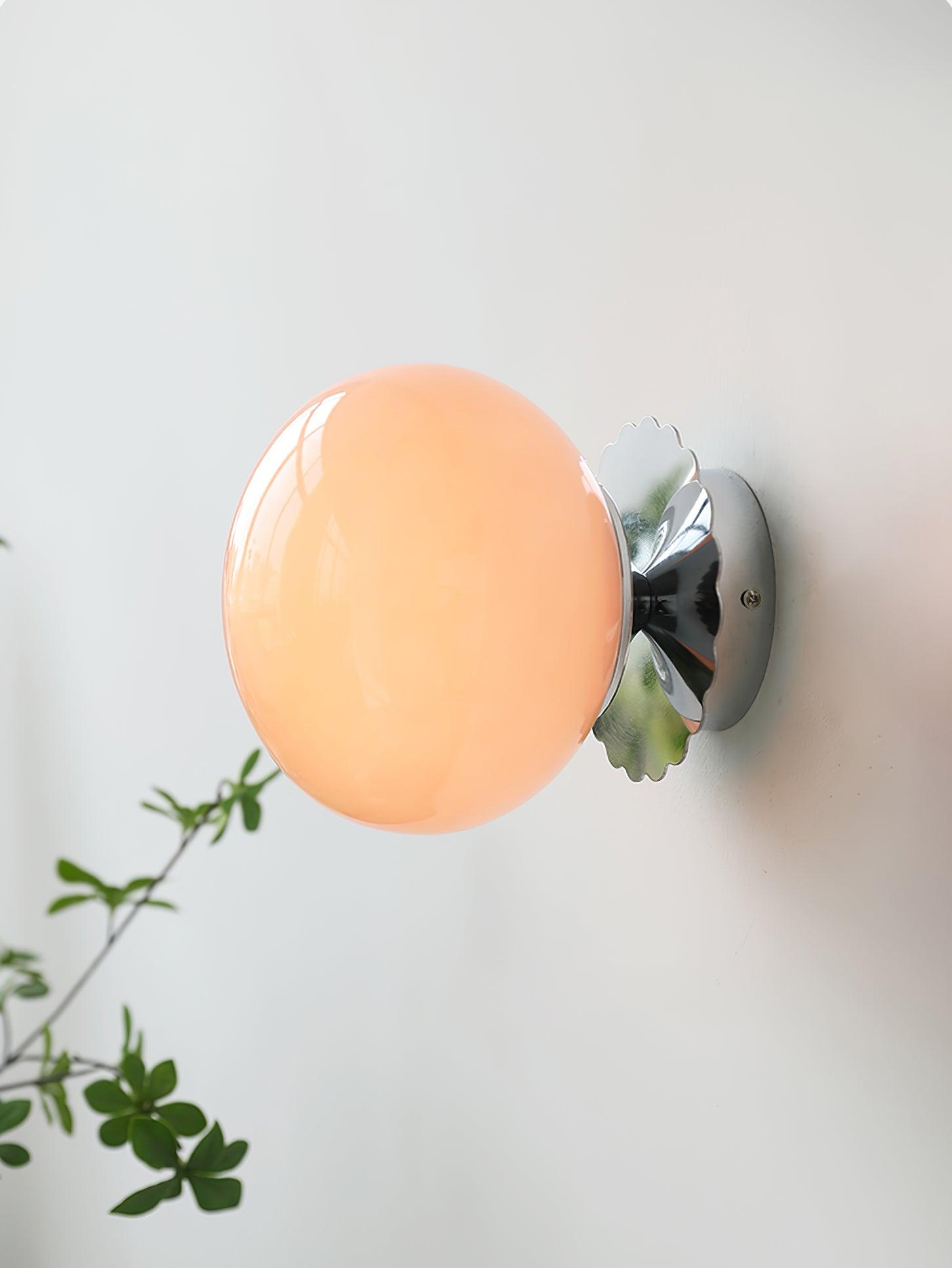 Marshmallow Wall Lamp Pink Glass | Modern Wall Light | Metal Frame | E26 E27 LED Compatible | Decorative Indoor Lighting