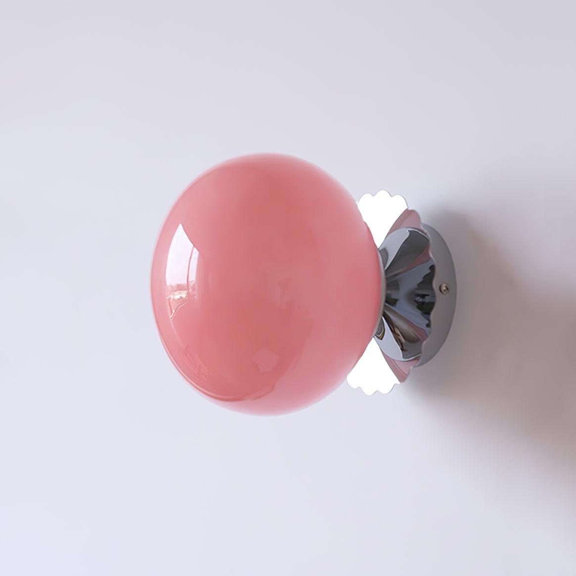 Marshmallow Wall Lamp Pink Glass | Modern Wall Light | Metal Frame | E26 E27 LED Compatible | Decorative Indoor Lighting