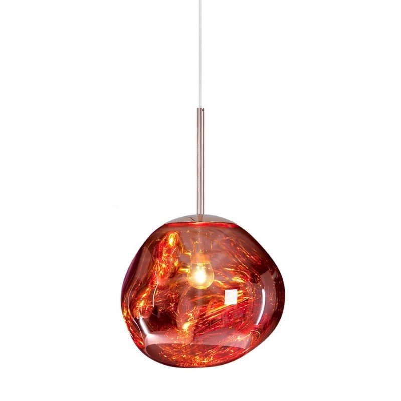 Melt Pendant Lamp Modern Artistic Design | Reflective Finish Hanging Light | E27 Max 40W | Silver Gold Red Smoke Options