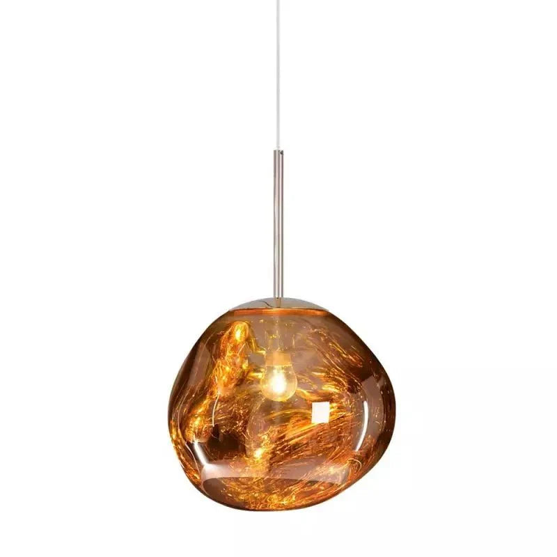 Melt Pendant Lamp Modern Artistic Design | Reflective Finish Hanging Light | E27 Max 40W | Silver Gold Red Smoke Options