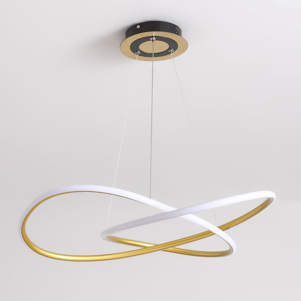 Minimalist Gold Circle Pendant Lamp LED | Modern Ring Ceiling Light | Iron Aluminum Silica | 56W Integrated LED | 57cm