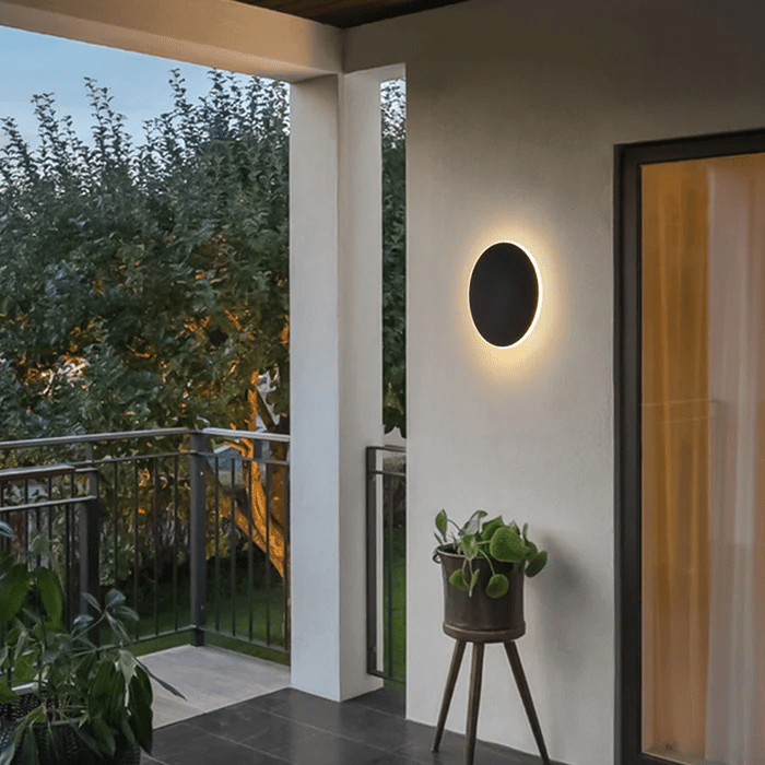 Minimalist Round LED Wall Light Outdoor | Waterproof IP65 | Stainless Steel Acrylic | Modern Exterior Wall Lamp | White Black