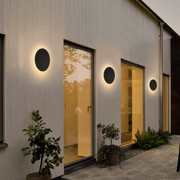 Minimalist Round LED Wall Light Outdoor | Waterproof IP65 | Stainless Steel Acrylic | Modern Exterior Wall Lamp | White Black