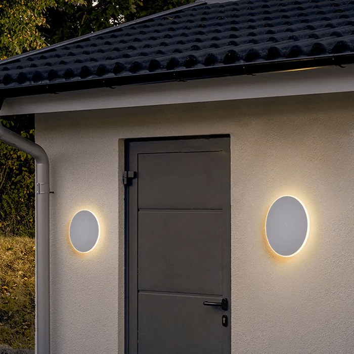 Minimalist Round LED Wall Light Outdoor | Waterproof IP65 | Stainless Steel Acrylic | Modern Exterior Wall Lamp | White Black