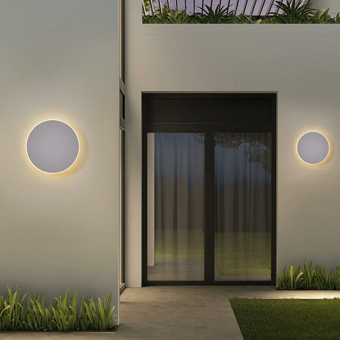 Minimalist Round LED Wall Light Outdoor | Waterproof IP65 | Stainless Steel Acrylic | Modern Exterior Wall Lamp | White Black