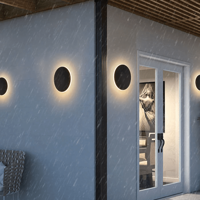 Minimalist Round LED Wall Light Outdoor | Waterproof IP65 | Stainless Steel Acrylic | Modern Exterior Wall Lamp | White Black