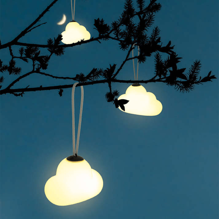 Minori Cloud LED Pendant Lamp Outdoor IP65 | Milk White Acrylic Metal Light | SMD Warm White Hanging Lamp | Garden Patio Lighting