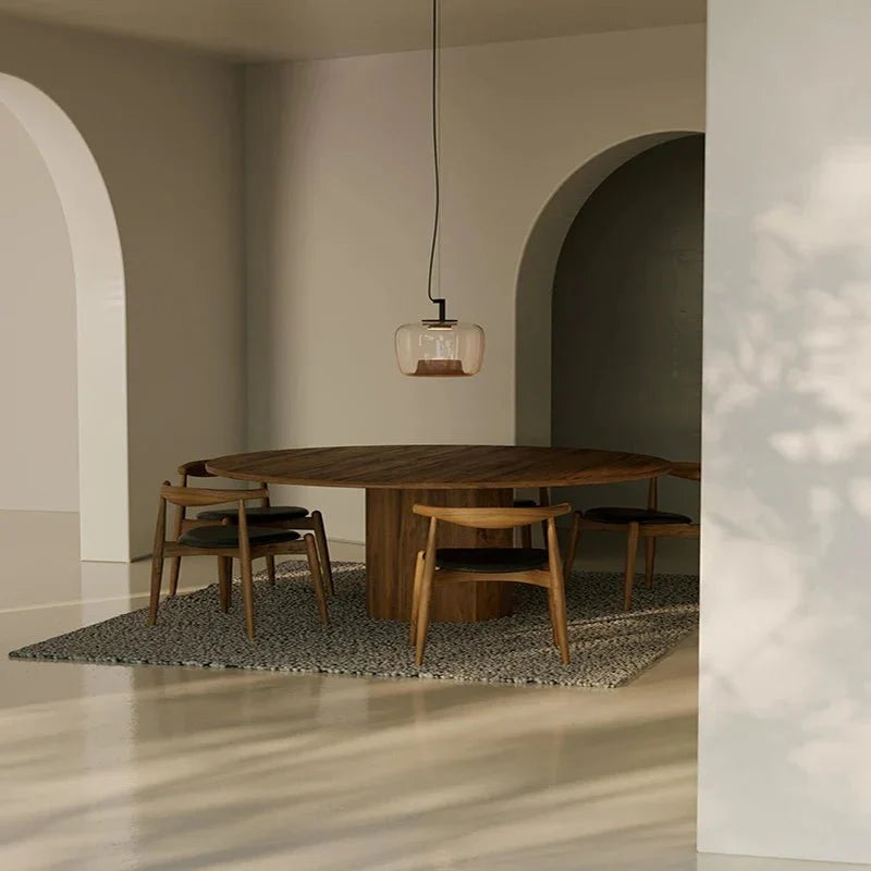 Scandinavian Modern Kitchen Pendant Lamp with Glass Globe | E27 LED Ceiling Light | Iron & Glass Stone | Dining Table Hanging Light