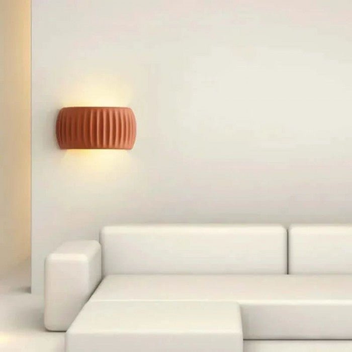 Modern Art Deco Resin Ribbed Wall Lamp | Scandinavian Design | G9 10W Wall Light | White Green Orange | Indoor Ambient Lighting