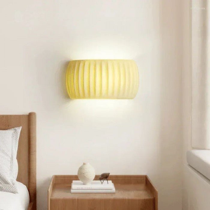 Modern Art Deco Resin Ribbed Wall Lamp | Scandinavian Design | G9 10W Wall Light | White Green Orange | Indoor Ambient Lighting