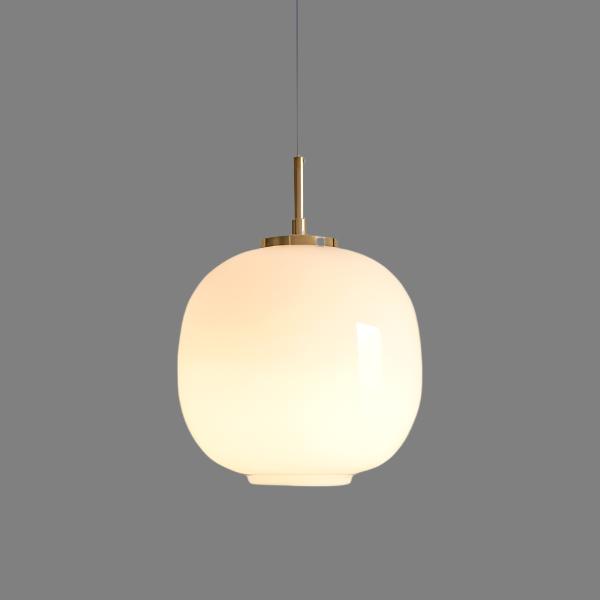 Scandinavian Opal Glass Pendant Lamp E27 | Nordic Lantern Ceiling Light | Minimalist White Glass Hanging Lamp for Living Room & Bedroom