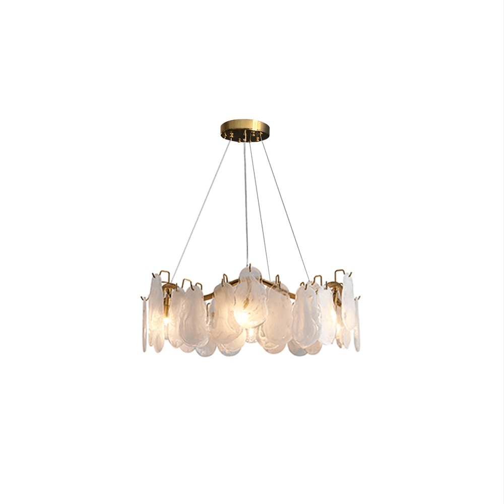 Modern 6-Light Glass Chandelier with Clouds and Adjustable Cables