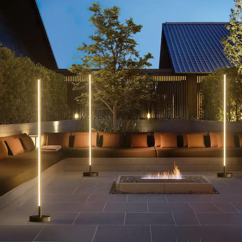 Modern Outdoor Solar Floor Lamp IP65 | Tall Garden LED Path Light | Iron & Aluminum | Wireless Solar Powered Landscape Lighting 133cm