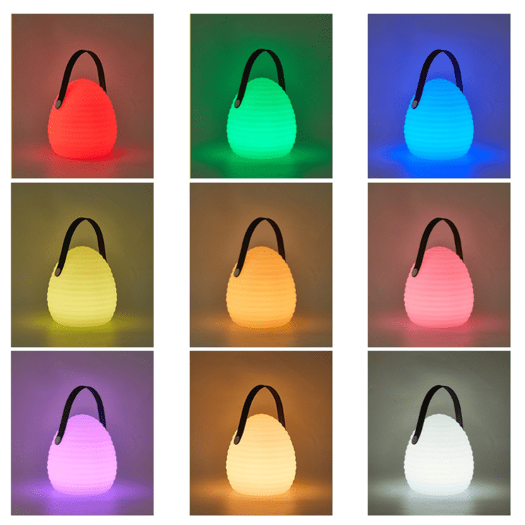 Modern Outdoor LED Lantern with Remote Control | 16 Color Modes RGB Patio & Garden Light | Rechargeable Waterproof Decorative Lamp Ø16cm