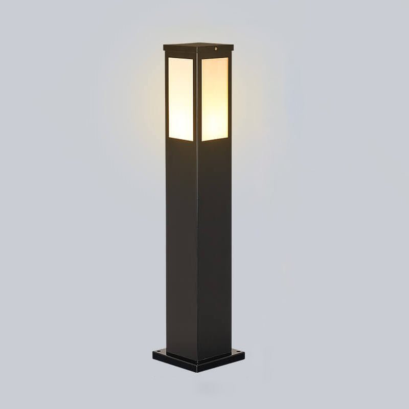 Modern Solar Outdoor Bollard Lantern IP65 Waterproof | LED Garden Path Light | Iron Acrylic Landscape Lamp | 40/60/80 cm