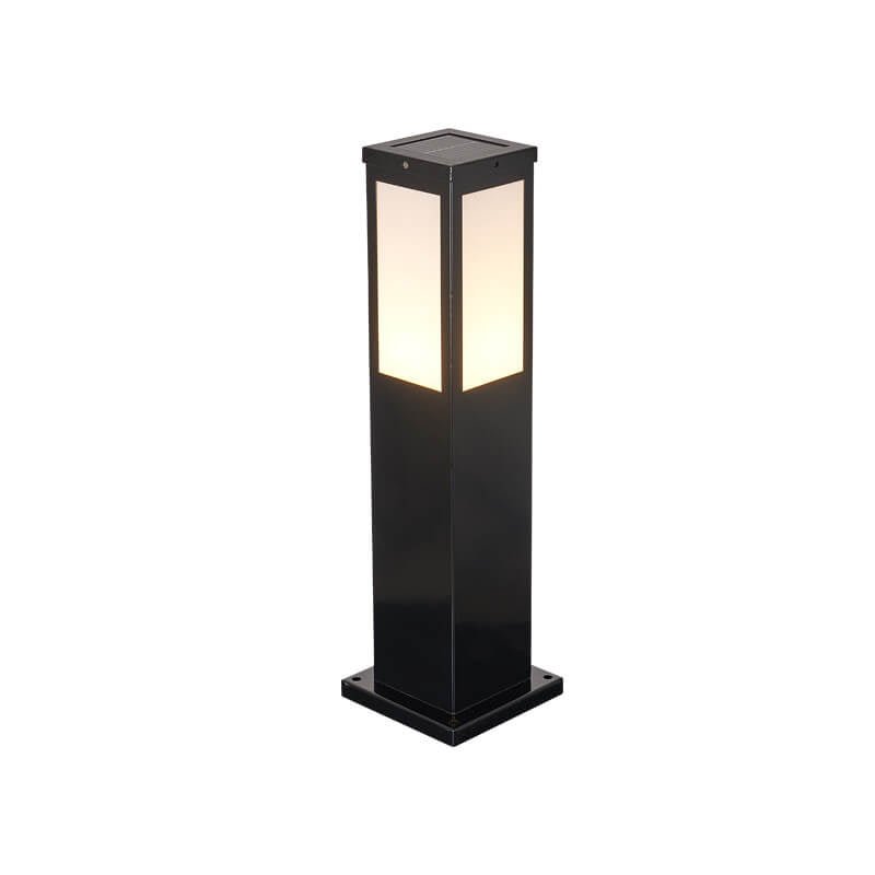 Modern Solar Outdoor Bollard Lantern IP65 Waterproof | LED Garden Path Light | Iron Acrylic Landscape Lamp | 40/60/80 cm