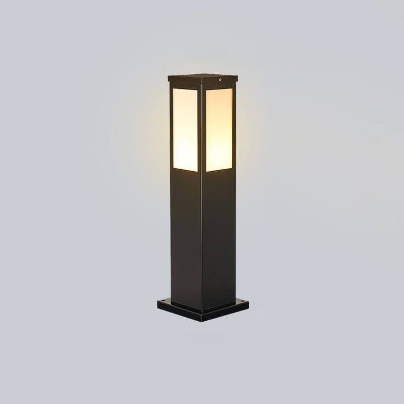 Modern Solar Outdoor Bollard Lantern IP65 Waterproof | LED Garden Path Light | Iron Acrylic Landscape Lamp | 40/60/80 cm