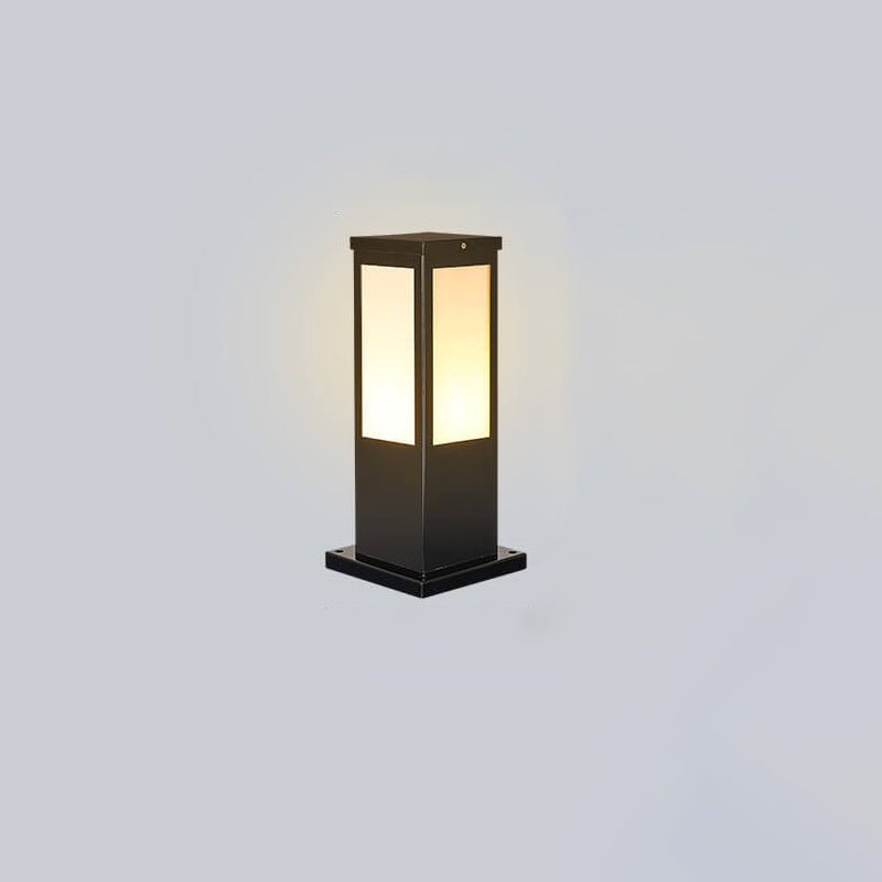 Modern Solar Outdoor Bollard Lantern IP65 Waterproof | LED Garden Path Light | Iron Acrylic Landscape Lamp | 40/60/80 cm