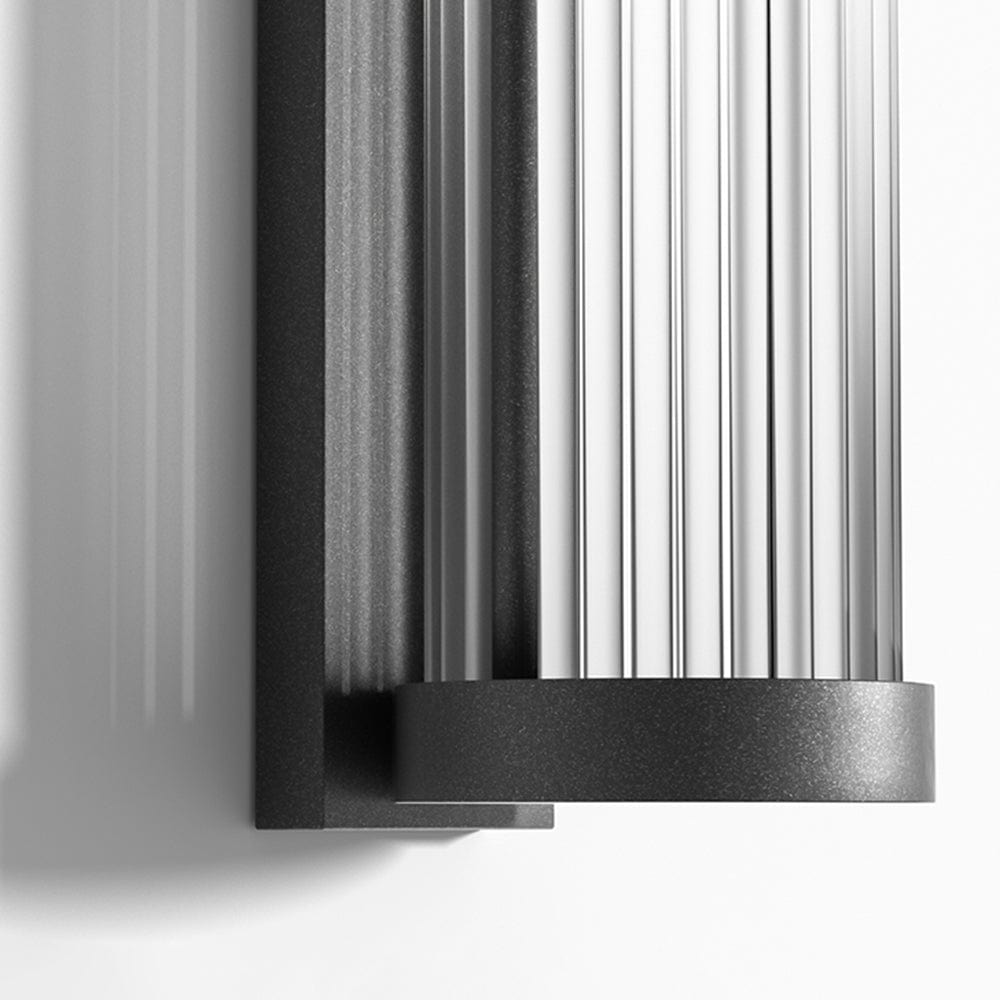 Modern Cylindrical Outdoor Wall Lamp IP65 Waterproof | Metal Glass Solar & Wired LED Light | 3 Color Lighting | Garden Patio Lighting