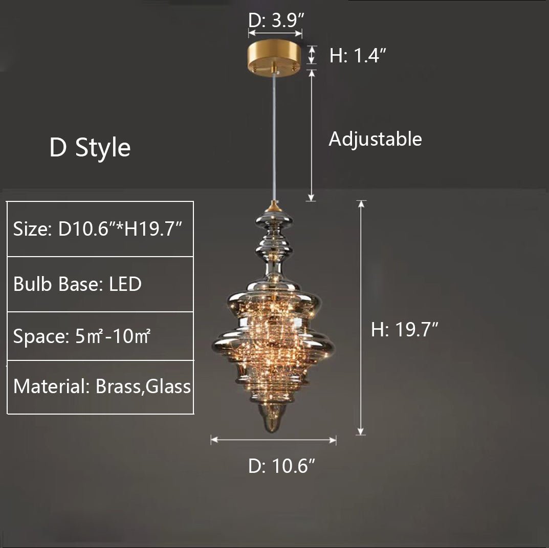 Modern Gray Glass Starry Sky Pendant Lamp for Dining & Kitchen | LED 3-Color Light | Brass & Glass Design | Adjustable Hanging Fixture